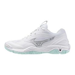 Buty do piłki ręcznej damskie Mizuno Wave Stealth 6 white/blue tint. Białe obuwie sportowe damskie Mizuno, bez wzorów, do piłki ręcznej, mizuno wave. Za 439.99 zł.