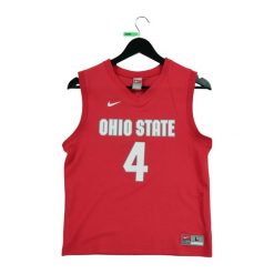 Second life - Koszulka Nike Ohio State Buckeyes - Stan bardzo dobry. Czerwone koszulki sportowe męskie Nike, s, bez wzorów, z materiału, bez kołnierzyka, bez ramiączek, na fitness i siłownię. Za 123.50 zł.
