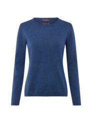 Franco Callegari Damski sweter z dzianiny z zawartością kaszmiru Kobiety niebieski marmurkowy, L. Niebieskie swetry damskie Franco Callegari, l, bez wzorów, z bawełny, bez kołnierzyka, bez ramiączek, bez kaptura. Za 249.95 zł.