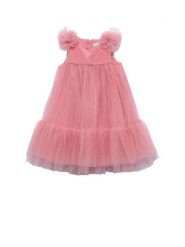 Abel & Lula Sukienka elegancka 5039 Różowy Regular Fit. Czerwone sukienki dla dziewczynek Abel & Lula, bez wzorów, z syntetyku, eleganckie, bez ramiączek. Za 369.99 zł.