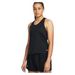 Tank top do biegania damski Under Armour Launch Singlet. Czarne koszulki sportowe damskie Under Armour, xs, bez wzorów, sportowe, bez kołnierzyka. Za 89.99 zł.