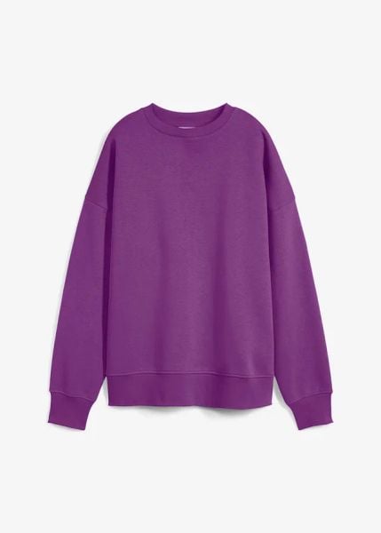 Bluza oversize. Fioletowe bluzy damskie bonprix, bez wzorów, bez kaptura. Za 79.99 zł.