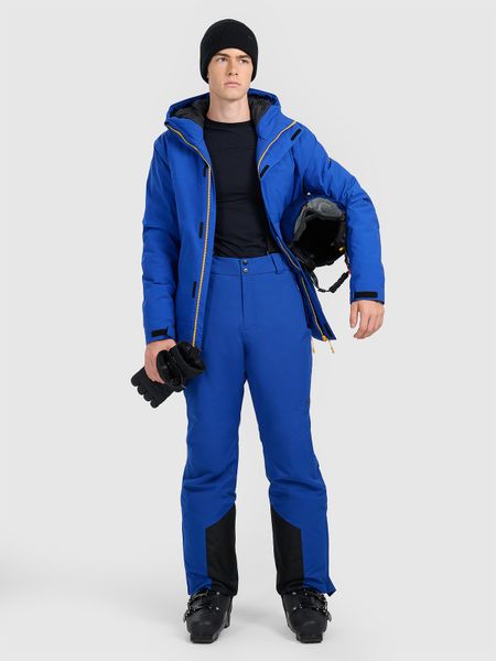 4F Spodnie narciarskie z szelkami membrana 10000 męskie - niebieskie M. Niebieskie spodnie snowboardowe męskie 4f, m, bez wzorów, narciarskie. Za 599.99 zł.