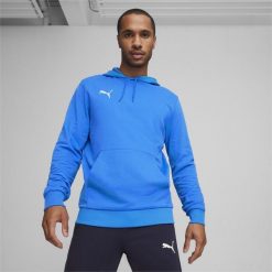 Bluza z kapturem Puma Teamgoal Casuals. Niebieskie bluzy męskie Puma, xl, bez wzorów, z kapturem, do piłki nożnej. Za 186.00 zł.