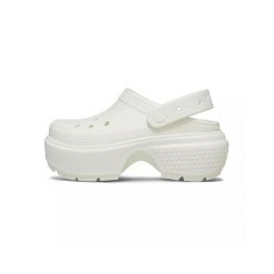 Buty do chodzenia unisex Crocs Stomp Clog. Białe sandały damskie Crocs, bez wzorów, z materiału, bez obcasa, bez zapięcia. Za 384.00 zł.