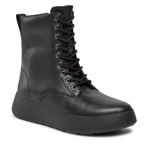 Trzewiki FitFlop. Czarne botki damskie FitFlop, bez obcasa, na płaskiej podeszwie, bez zapięcia. Za 789.99 zł.