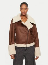 Bardot Kożuch Finn 59543JB1 Brązowy Regular Fit. Brązowe płaszcze damskie Bardot, xs, bez wzorów, z syntetyku, bez kaptura. Za 869.99 zł.