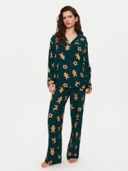 Hunkemöller Piżama 300547 Zielony Relaxed Fit. Zielone piżamy damskie Hunkemöller, xs, bez wzorów, z wiskozy, bez ramiączek. Za 149.99 zł.