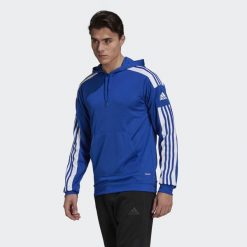 Bluza męska adidas Squadra 21 Hoodie. Białe bluzy męskie Adidas, m, bez wzorów, bez kaptura. W wyprzedaży za 189.45 zł.