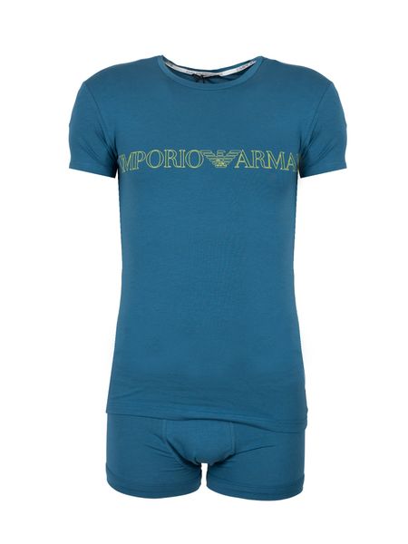 Emporio Armani Underwear Komplet | 111604 3R516 | Mężczyzna | Niebieski. Niebieskie t-shirty męskie Emporio Armani, m, bez wzorów, z bawełny, bez kołnierzyka. W wyprzedaży za 239.00 zł.