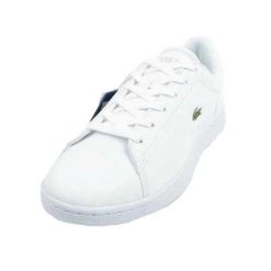 Trampki Damskie Skóra Carnaby. Białe trampki i tenisówki damskie Lacoste, bez wzorów, z koronki, klasyczne, bez zapięcia. Za 496.99 zł.