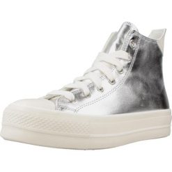 Buty CONVERSE CHUCK TAYLOR ALL STAR LIFT PLATFORM METALLIC Srebrny. Szare trampki i tenisówki damskie Converse, bez wzorów, z syntetyku, retro, bez zapięcia. W wyprzedaży za 327.95 zł.