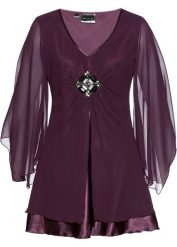 Tunika. Czarne tuniki damskie bonprix, z aplikacjami, bez kołnierzyka, bez ramiączek. Za 209.99 zł.