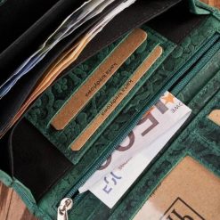 Paolo Peruzzi Portfel damski skórzany w kwiaty vintage duży RFID T-111-HGR. Portfele damskie Paolo Peruzzi, bez wzorów. Za 111.82 zł.