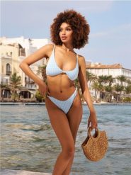 Dół od bikini - błękitny. Niebieskie bikini damskie Sinsay, l, bez wzorów. Za 19.99 zł.