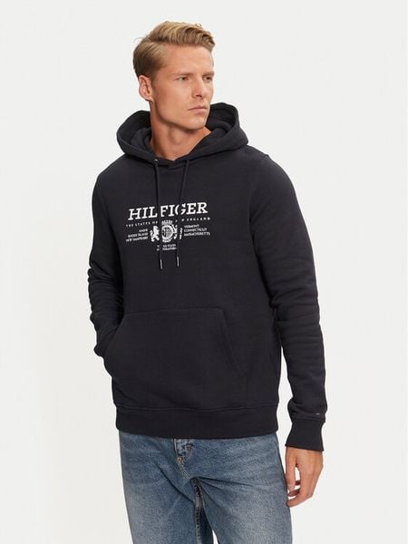 Tommy Hilfiger Bluza MW0MW35527 Granatowy Regular Fit. Niebieskie bluzy męskie Tommy Hilfiger, m, bez wzorów, z bawełny, bez kaptura. Za 369.99 zł.