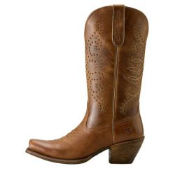 Kozaki western skórzane damskie Ariat Madison Square Toe. Brązowe kozaki damskie Ariat, bez obcasa. Za 1,115.00 zł.