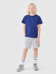 4F Spodenki dresowe chłopięce - szare 158 (12-13 lat). Szare szorty dla chłopców 4f, bez wzorów, z bawełny, sportowe. Za 49.99 zł.