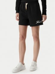 KARL LAGERFELD Szorty sportowe B2W10124 Czarny Regular Fit. Czarne szorty sportowe damskie KARL LAGERFELD, xs, bez wzorów, z bawełny, sportowe. Za 649.99 zł.