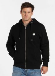 Bluza męska Pitbull rozpinana z kapturem Small Logo. Czarne bluzy męskie PITBULL, m, bez wzorów, z bawełny, z kapturem, na fitness i siłownię. Za 269.00 zł.