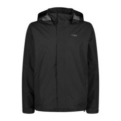 Kurtka wodoodporna z kapturem CMP Snaps. Czarne kurtki męskie CMP, bez wzorów, z materiału, z kapturem. Za 279.99 zł.