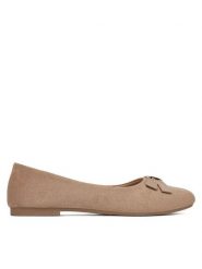 JENNY Baleriny WSS21520-03 Beżowy. Brązowe baleriny damskie Jenny, bez wzorów, z materiału, bez obcasa. Za 69.99 zł.