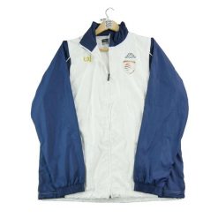 Second life - Kurtka treningowa męska biała - Jak nowy. Białe kurtki męskie Kappa, m, bez wzorów, sportowe, bez kaptura. Za 97.25 zł.