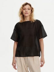 Bomboogie Bluzka SW9008TLYA5 Czarny Relaxed Fit. Czarne bluzki damskie Bomboogie, bez wzorów, z lyocellu, bez kołnierzyka, bez ramiączek. Za 219.99 zł.