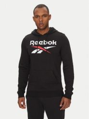 Reebok Bluza Identhlty Big Logo 100221781 Czarny Regular Fit. Czarne bluzy męskie Reebok, m, bez wzorów, z bawełny, bez kaptura. Za 199.99 zł.