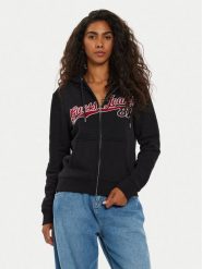 Guess Jeans Bluza W4BQ03 KC811 Czarny Regular Fit. Czarne bluzy damskie Guess Jeans, xs, z aplikacjami, z bawełny, bez kaptura. Za 249.99 zł.