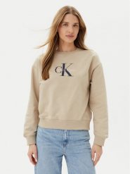 Calvin Klein Jeans Bluza LV047B234G Beżowy Relaxed Fit. Brązowe bluzy damskie Calvin Klein Jeans, s, bez wzorów, z bawełny, bez kaptura. Za 249.99 zł.
