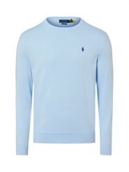 Polo Ralph Lauren Męski sweter z dzianiny Mężczyźni Bawełna (100%) niebieski jednolity, L. Niebieskie swetry przez głowę męskie Polo Ralph Lauren, l, bez wzorów, z bawełny, bez kołnierzyka. Za 819.95 zł.