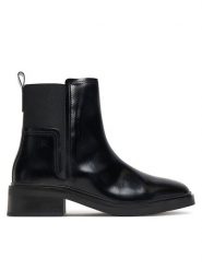 Tommy Hilfiger Sztyblety Minimal Abrasivato FW0FW08764 Czarny. Czarne botki damskie Tommy Hilfiger, ze skóry, bez obcasa, na płaskiej podeszwie, bez zapięcia. Za 589.99 zł.
