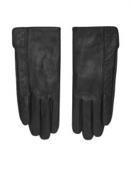 Calvin Klein Rękawiczki Damskie LV04F9008G Czarny. Czarne czapki i kapelusze damskie Calvin Klein, bez wzorów, ze skóry. Za 389.99 zł.