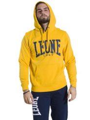 Bluza z bawełna z kaptur na co dzień na siłownię. Żółte bluzy męskie LEONE 1947 APPAREL, xs, bez wzorów, z bawełny, bez kaptura, na fitness i siłownię. Za 147.31 zł.