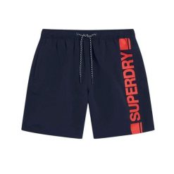 Wzorzyste Szorty kąpielowe Superdry. Niebieskie kąpielówki męskie Superdry., m, bez wzorów, z materiału, do pływania. Za 240.35 zł.