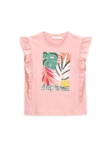 Original Marines T-Shirt DFP3137CF Koralowy Regular Fit. Pomarańczowe t-shirty i topy dla dziewczynek Original Marines, bez wzorów, z bawełny, bez ramiączek. Za 39.99 zł.