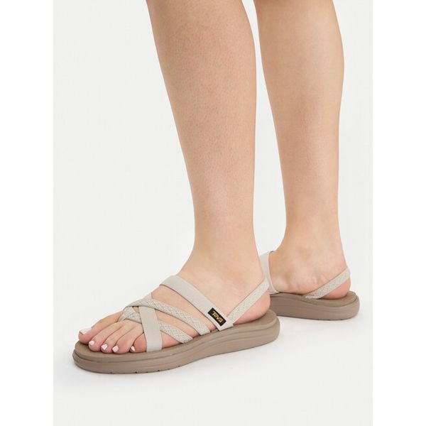 Japonki Teva. Brązowe klapki damskie Teva, bez wzorów, bez obcasa. Za 128.99 zł.