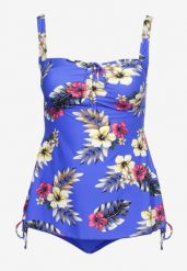 Niebieskie Dwuczęściowy Strój Kąpielowy z Topem i Majtkami z Wysokim Stanem Talmeria. Niebieskie bikini damskie Born2be, na lato, plus size, bez wzorów, plus size. Za 84.99 zł.