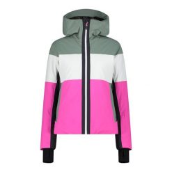 Kurtka narciarska damska z tkaniny skórzanej CMP. Białe kurtki damskie CMP, na zimę, m, bez wzorów, z tkaniny, bez kaptura. Za 813.50 zł.