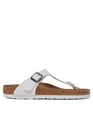 Birkenstock Japonki Gizeh 745531 Biały. Białe klapki damskie Birkenstock, bez wzorów, ze skóry, bez obcasa. Za 349.99 zł.