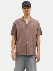 Jack & Jones Koszula Luke 12255781 Brązowy Relaxed Fit. Brązowe koszule męskie Jack & Jones, m, bez wzorów, z bawełny, bez kołnierzyka, bez ramiączek. Za 129.99 zł.