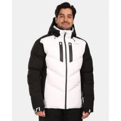Męska kurtka narciarska Kilpi SKIMMIO-M. Białe kurtki snowboardowe męskie Kilpi, m, bez wzorów, z nylonu, bez kaptura, narciarskie. Za 680.25 zł.