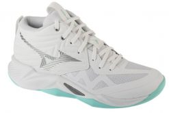 Buty do siatkówki damskie, Wave Momentum Pro Mid. Białe obuwie sportowe damskie Mizuno, bez wzorów, z materiału, do siatkówki, mizuno wave. Za 479.99 zł.
