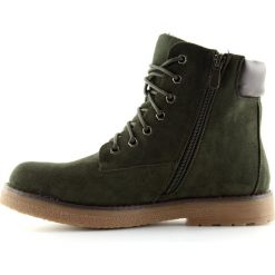 Traperki damskie zielone HQ896 Green. Zielone botki damskie ButyModne, za kostkę, bez obcasa, bez zapięcia. W wyprzedaży za 89.00 zł.