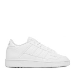 Sneakersy adidas. Białe trampki i tenisówki chłopięce Adidas, bez wzorów, bez zapięcia. Za 179.99 zł.