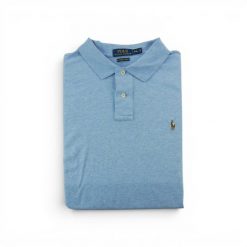 Second life - Polo Ralph Lauren koszulka męska z krótkim rękawem - Stan dobry. Niebieskie koszulki polo męskie Ralph Lauren, l, bez wzorów, z materiału, bez kołnierzyka, bez ramiączek, na golfa. Za 106.46 zł.