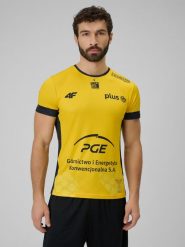 4F Koszulka meczowa replika domowa z sezonu 2025/26 męska 4F x Skra Bełchatów - żółta M. Żółte t-shirty męskie 4f, l, bez wzorów, z dzianiny, bez kołnierzyka. Za 179.99 zł.