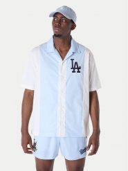 New Era Koszula LA Dodgers Stripe Revere 60596335 Biały Regular Fit. Białe koszule męskie New Era, l, bez wzorów, z bawełny, bez kołnierzyka, bez ramiączek. Za 179.99 zł.