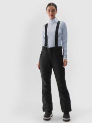 4F Spodnie narciarskie membrana 5000 damskie - czarne XL. Czarne spodnie materiałowe damskie 4f, m, bez wzorów, z dzianiny. Za 299.99 zł.